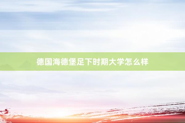 德国海德堡足下时期大学怎么样